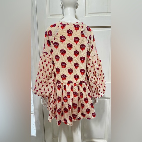 Avec Les Filles Women's Cotton Mixed-Print Mini Dress - Sunset Mul size 4 - Picture 6 of 16